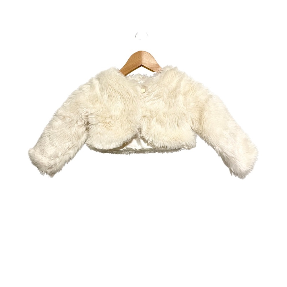 Gymboree Toddler Faux Fur Bolero Jacket Shrug White Fuzzy Easter Dressy